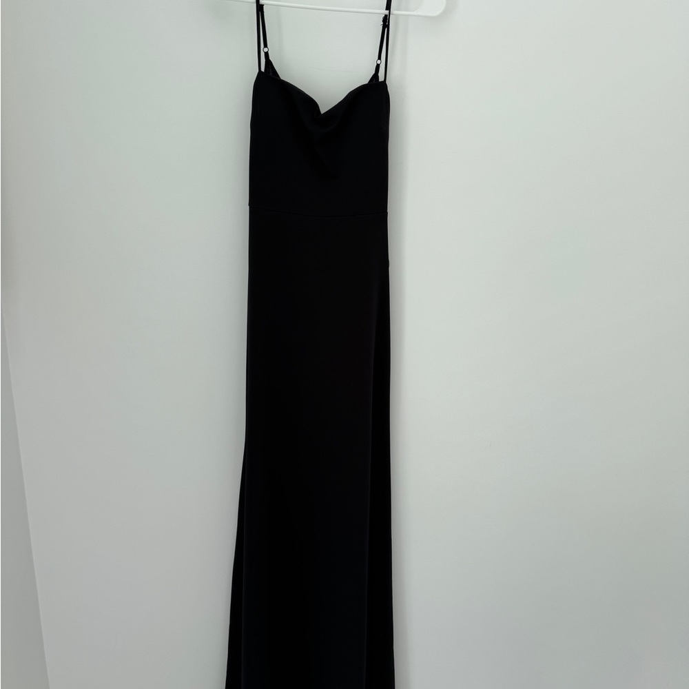 Windsor Black Spaghetti Strap Slip Maxi Dress